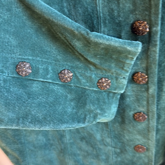 NWT Cold Water Creek 1X Green Suede Jacket - Picture 5 of 6